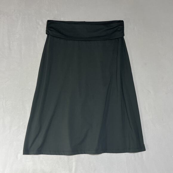 Eddie Bauer Knit Stretch Skirt Small Gray A Line Athleisure Comfy Sporty Casual - Picture 1 of 8